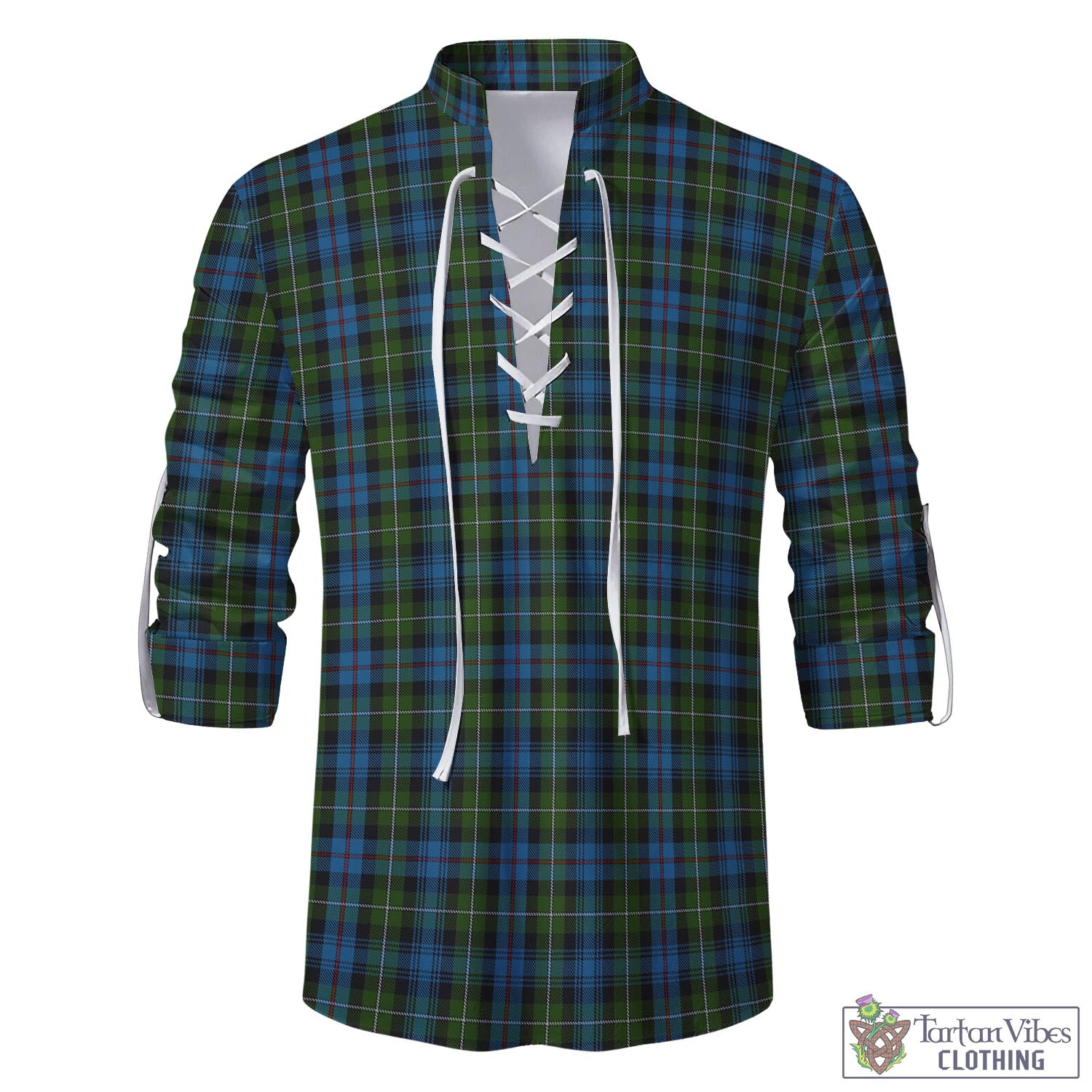 Tartan Vibes Clothing MacKenzie Tartan Men's Scottish Traditional Jacobite Ghillie Kilt Shirt