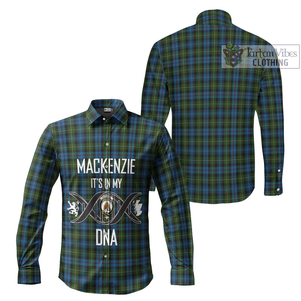 Mackenzie (Mckenzie) Tartan Long Sleeve Button Shirt with Family Crest DNA In Me Style Men's Shirt - Tartanvibesclothing Shop