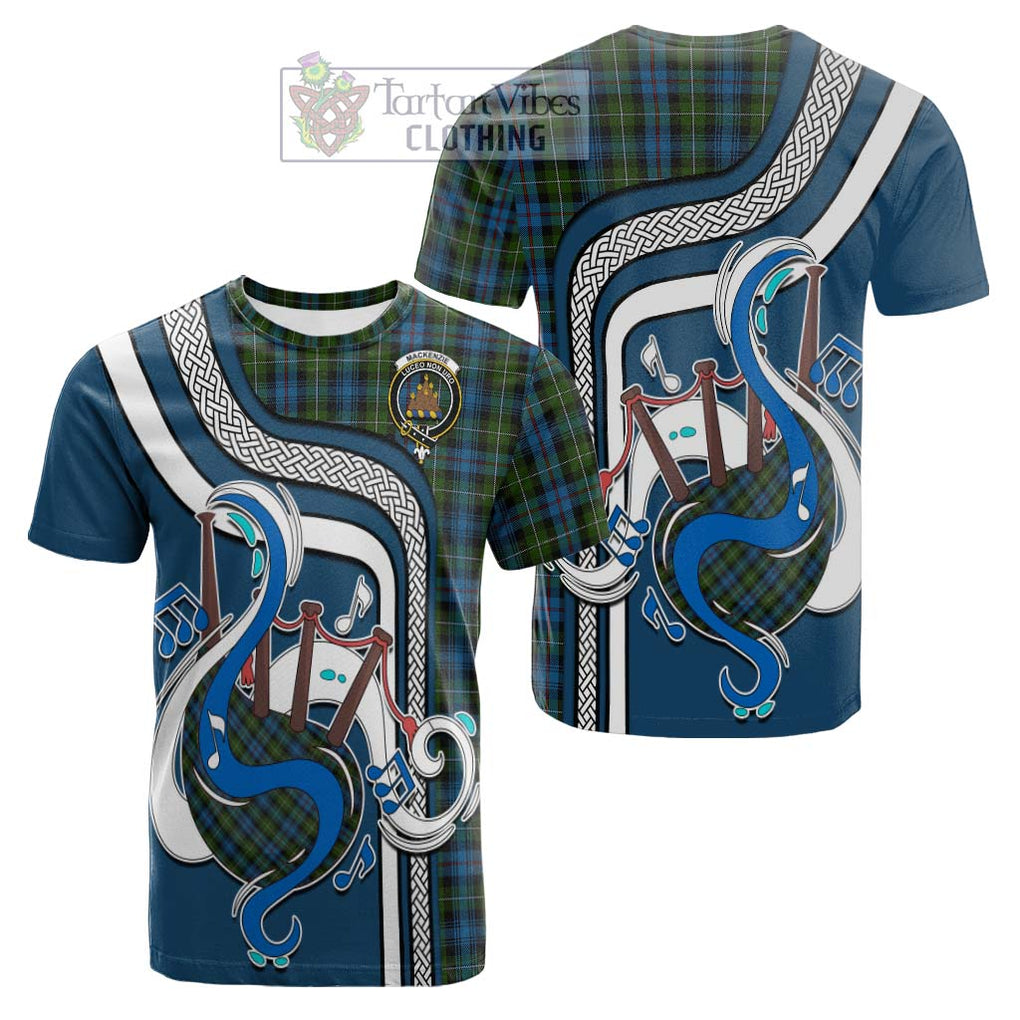 Tartan Vibes Clothing Mackenzie Tartan Cotton T-shirt with Epic Bagpipe Style