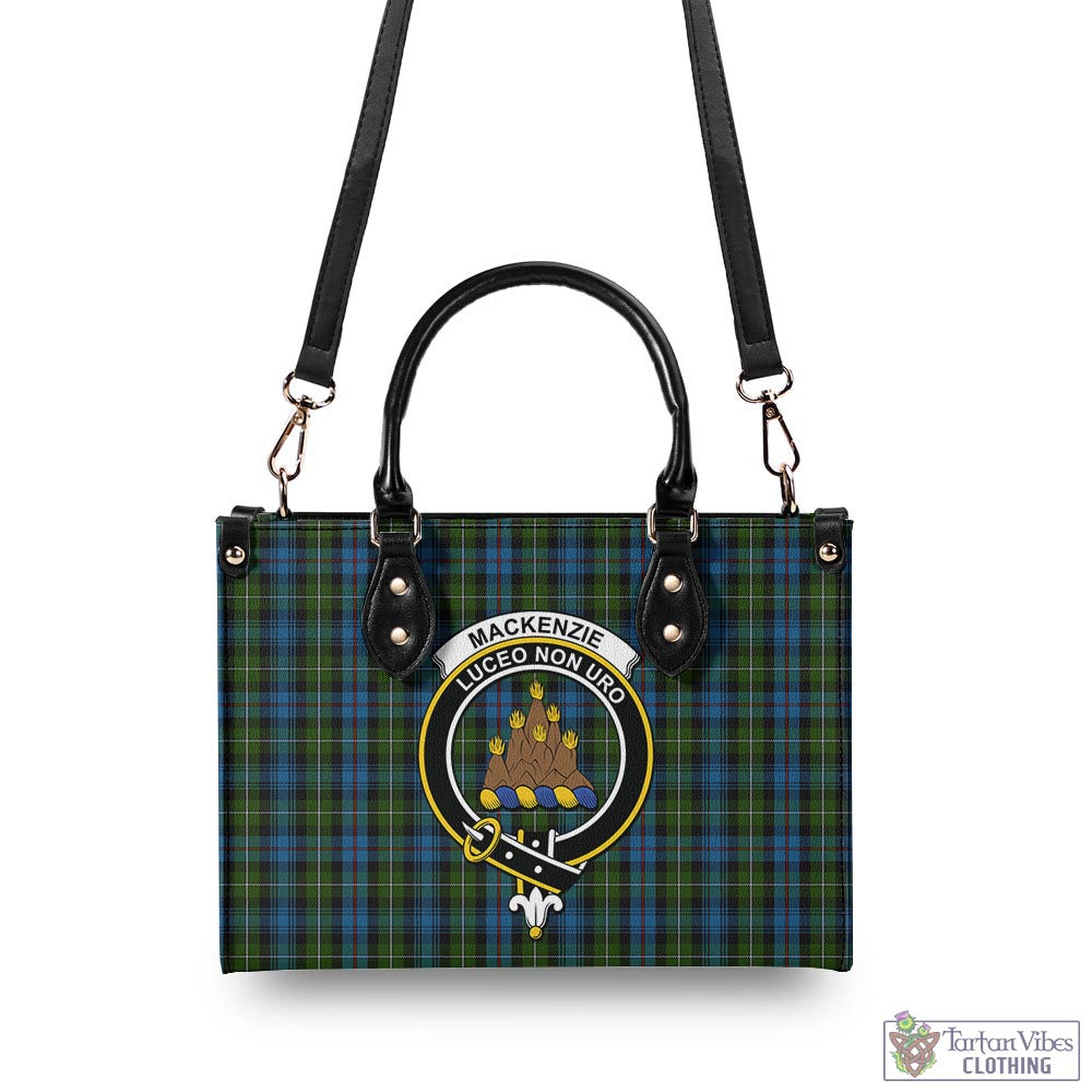 Tartan Vibes Clothing MacKenzie Tartan Luxury Leather Handbags with Family Crest