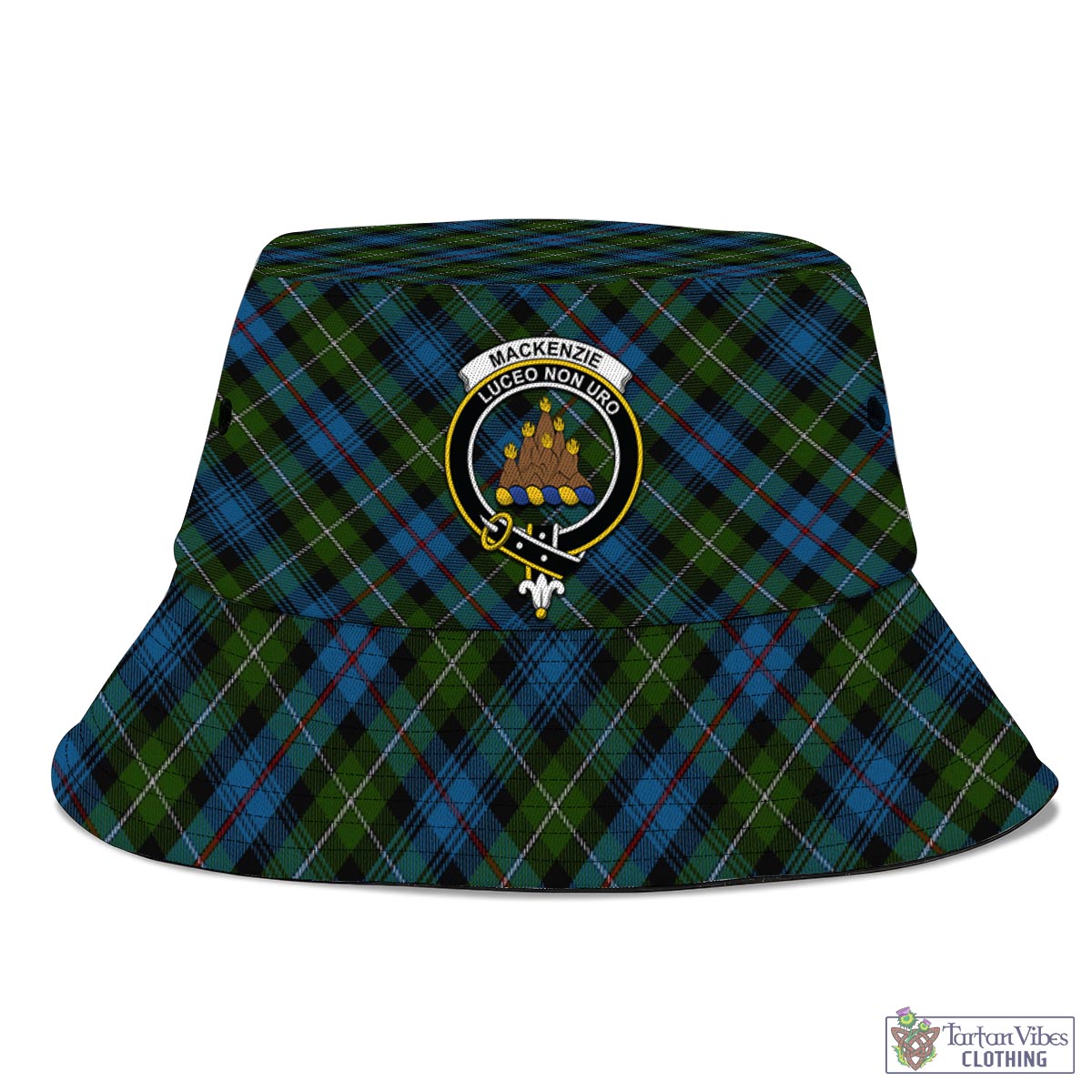 Tartan Vibes Clothing MacKenzie Tartan Bucket Hat with Family Crest