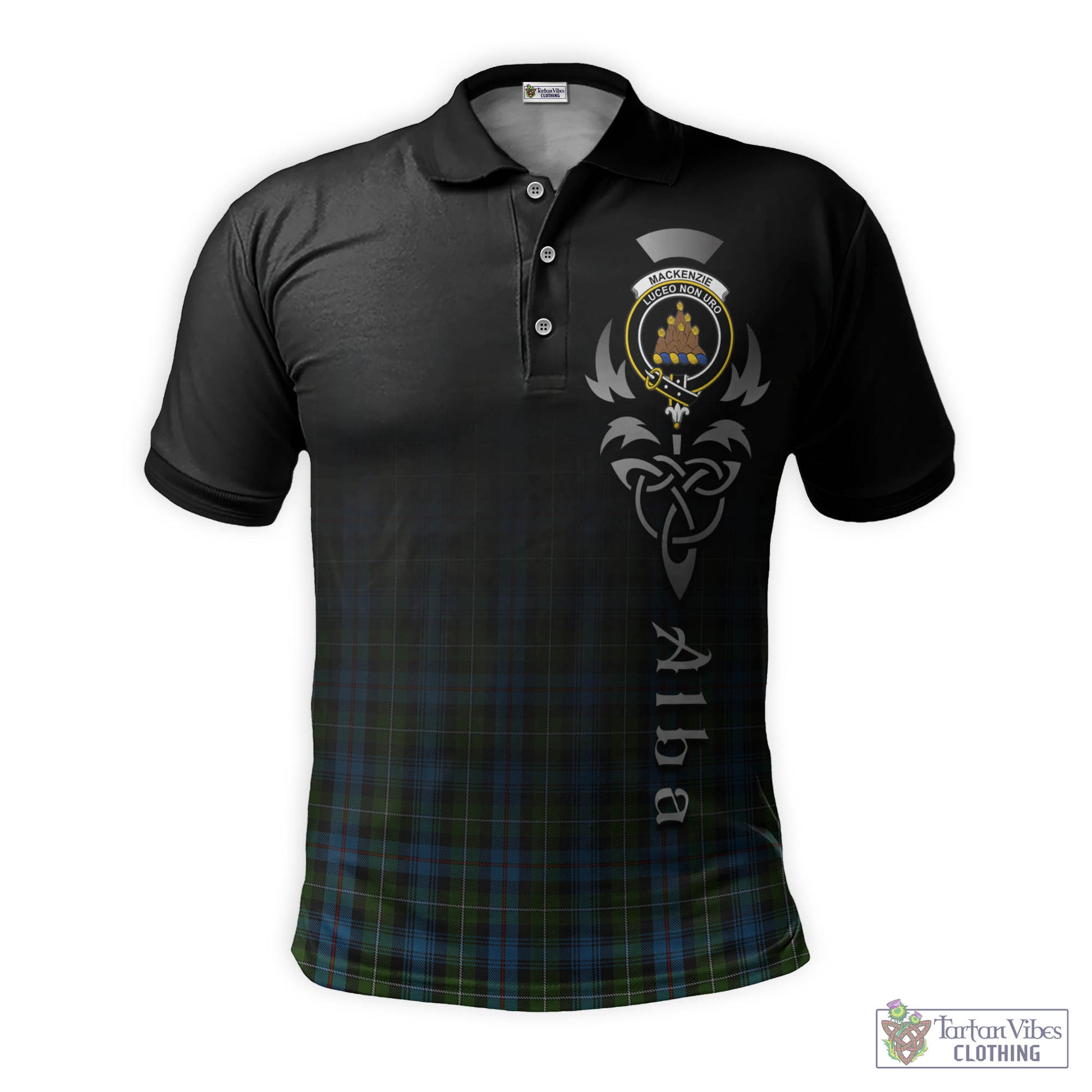 Tartan Vibes Clothing MacKenzie Tartan Polo Shirt Featuring Alba Gu Brath Family Crest Celtic Inspired