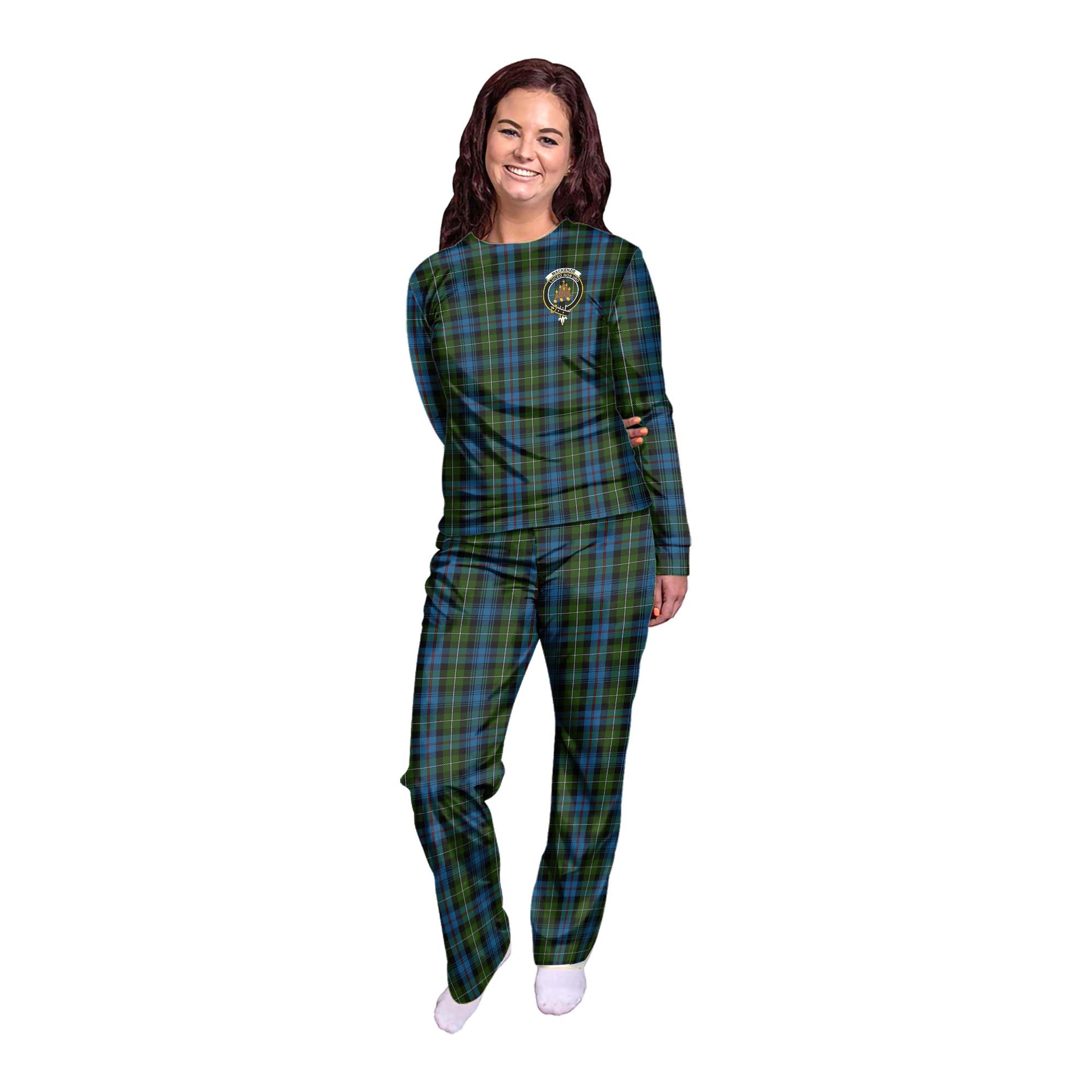 MacKenzie Tartan Pajamas Family Set with Family Crest - Tartanvibesclothing