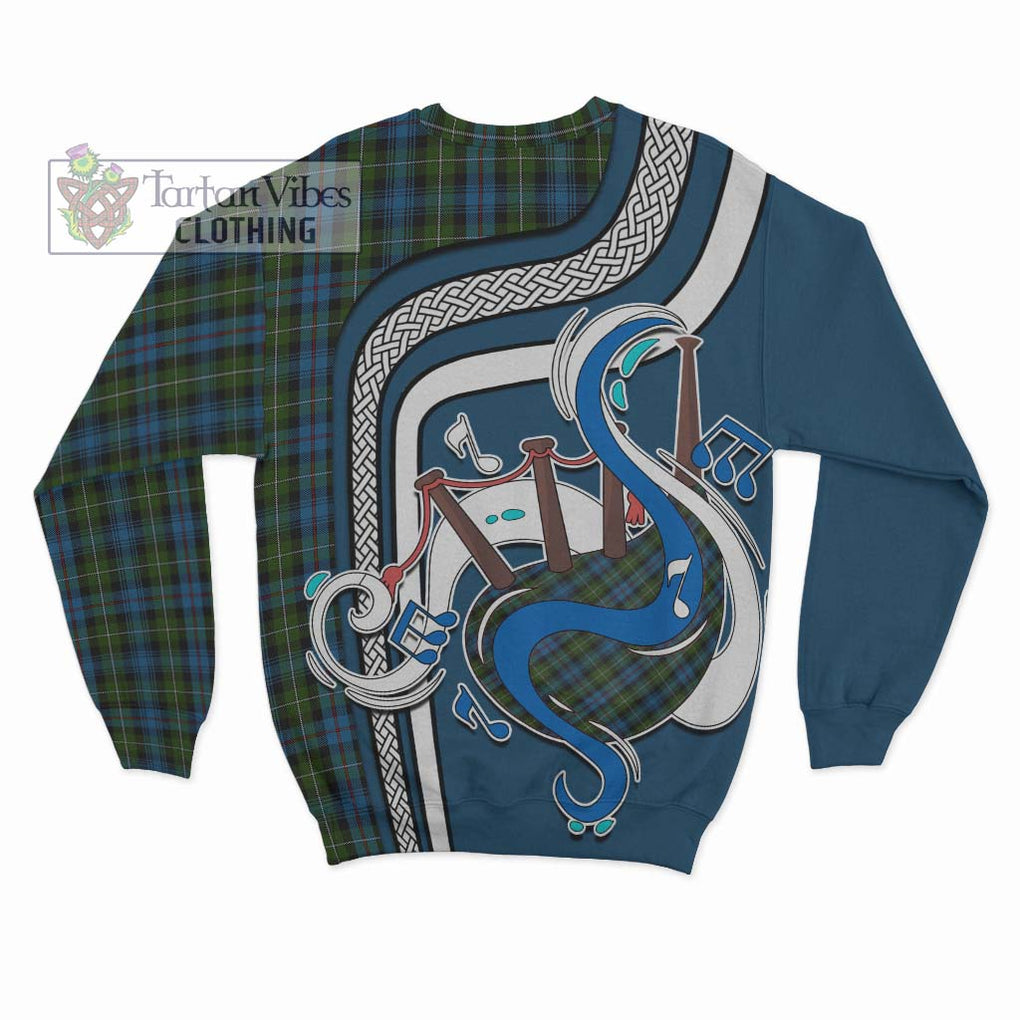 Tartan Vibes Clothing Mackenzie Tartan Sweatshirt with Epic Bagpipe Style