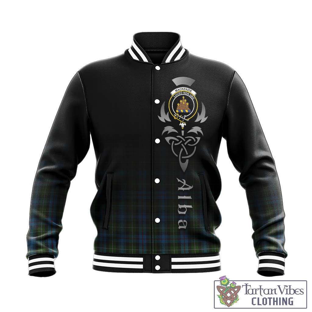 Tartan Vibes Clothing MacKenzie Tartan Baseball Jacket Featuring Alba Gu Brath Family Crest Celtic Inspired