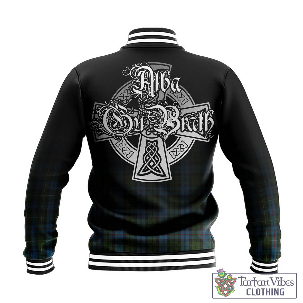 Tartan Vibes Clothing MacKenzie Tartan Baseball Jacket Featuring Alba Gu Brath Family Crest Celtic Inspired