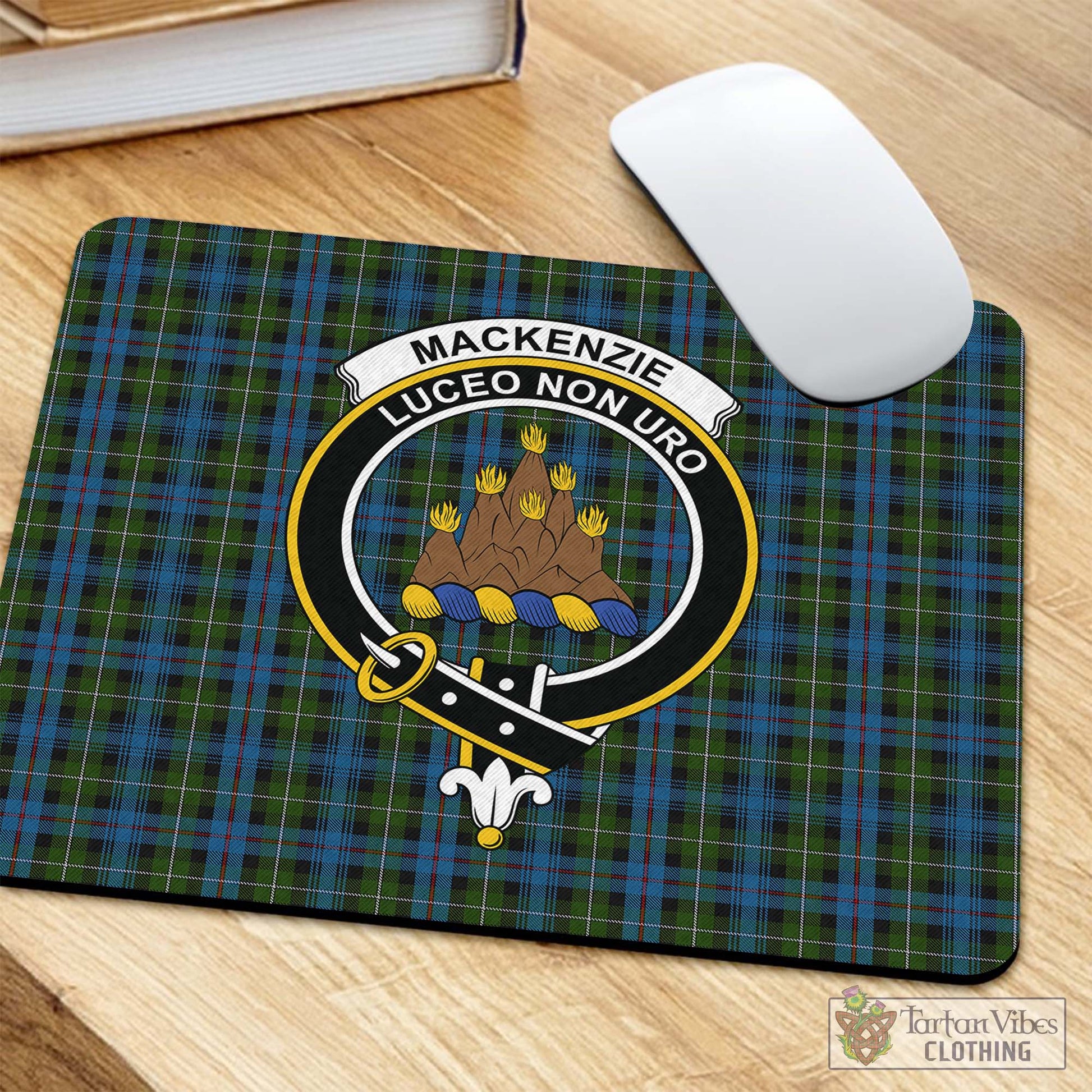 Tartan Vibes Clothing MacKenzie Tartan Mouse Pad with Family Crest