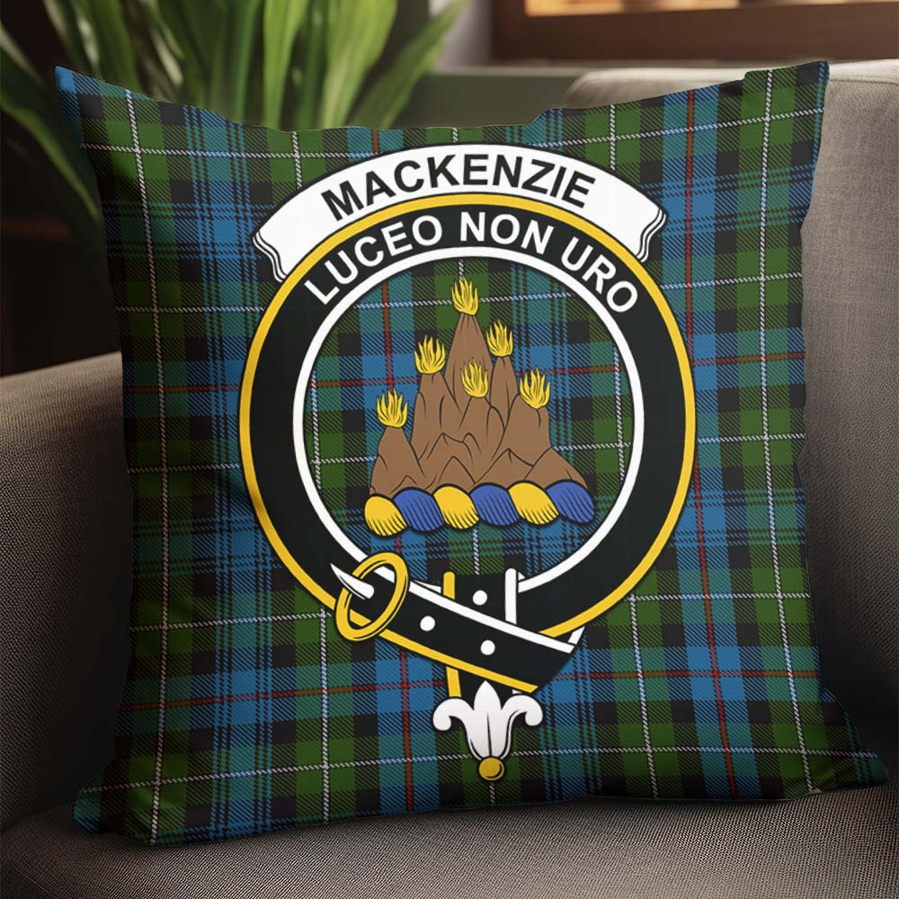 MacKenzie Tartan Pillow Cover with Family Crest - Tartanvibesclothing