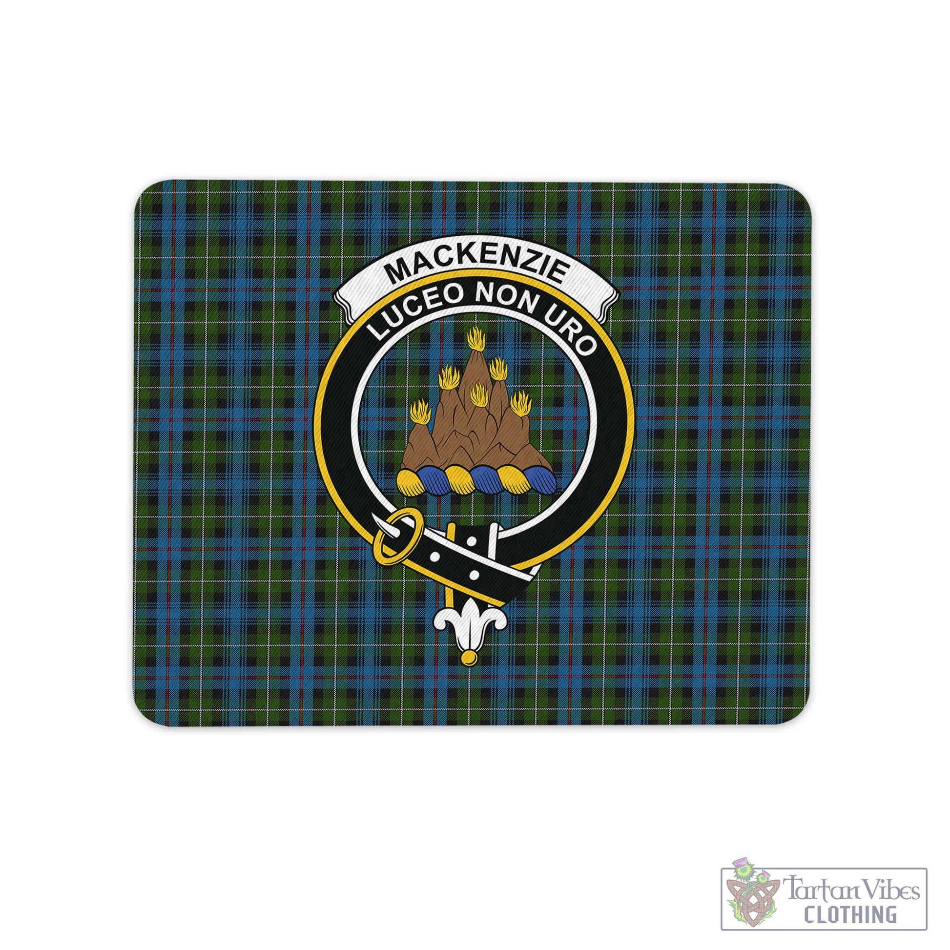 Tartan Vibes Clothing MacKenzie Tartan Mouse Pad with Family Crest