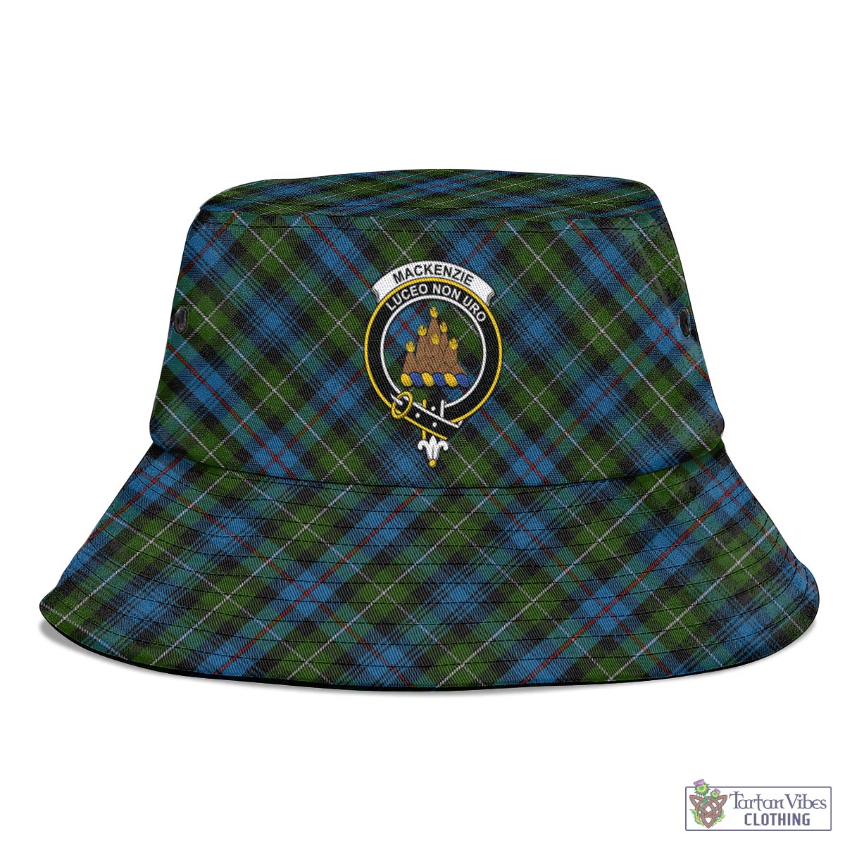 Tartan Vibes Clothing MacKenzie Tartan Bucket Hat with Family Crest