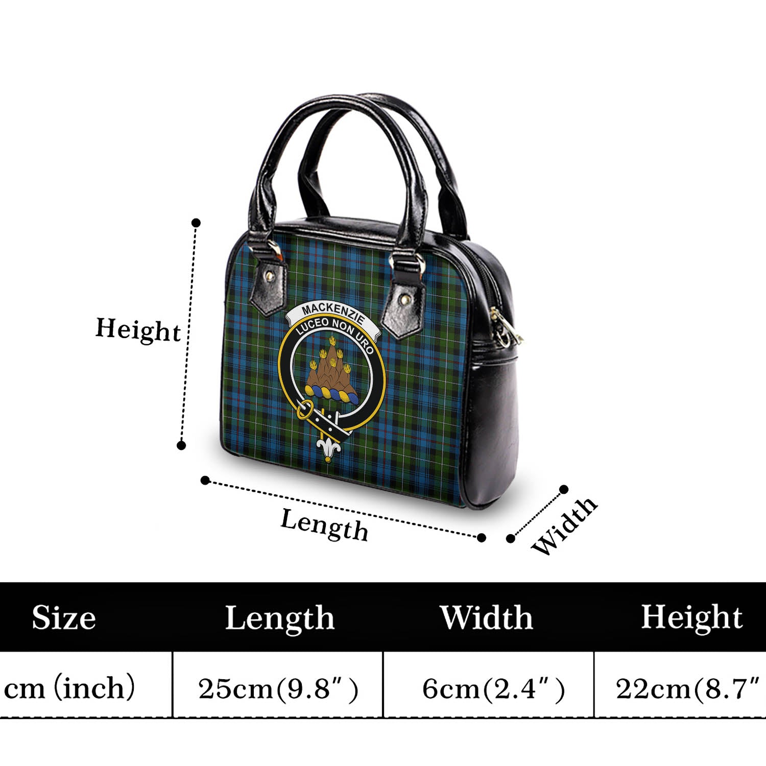 MacKenzie Tartan Shoulder Handbags with Family Crest - Tartanvibesclothing