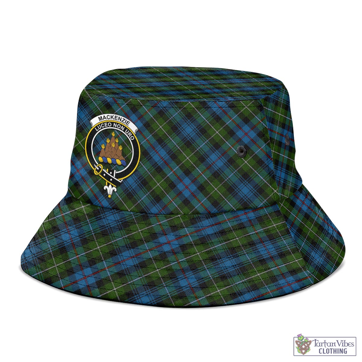 Tartan Vibes Clothing MacKenzie Tartan Bucket Hat with Family Crest