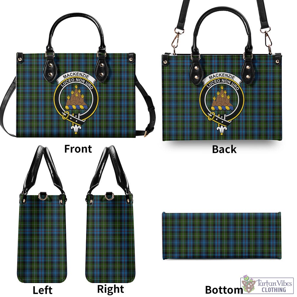 Tartan Vibes Clothing MacKenzie Tartan Luxury Leather Handbags with Family Crest