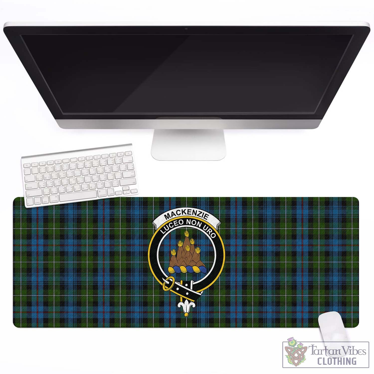 Tartan Vibes Clothing MacKenzie Tartan Mouse Pad with Family Crest