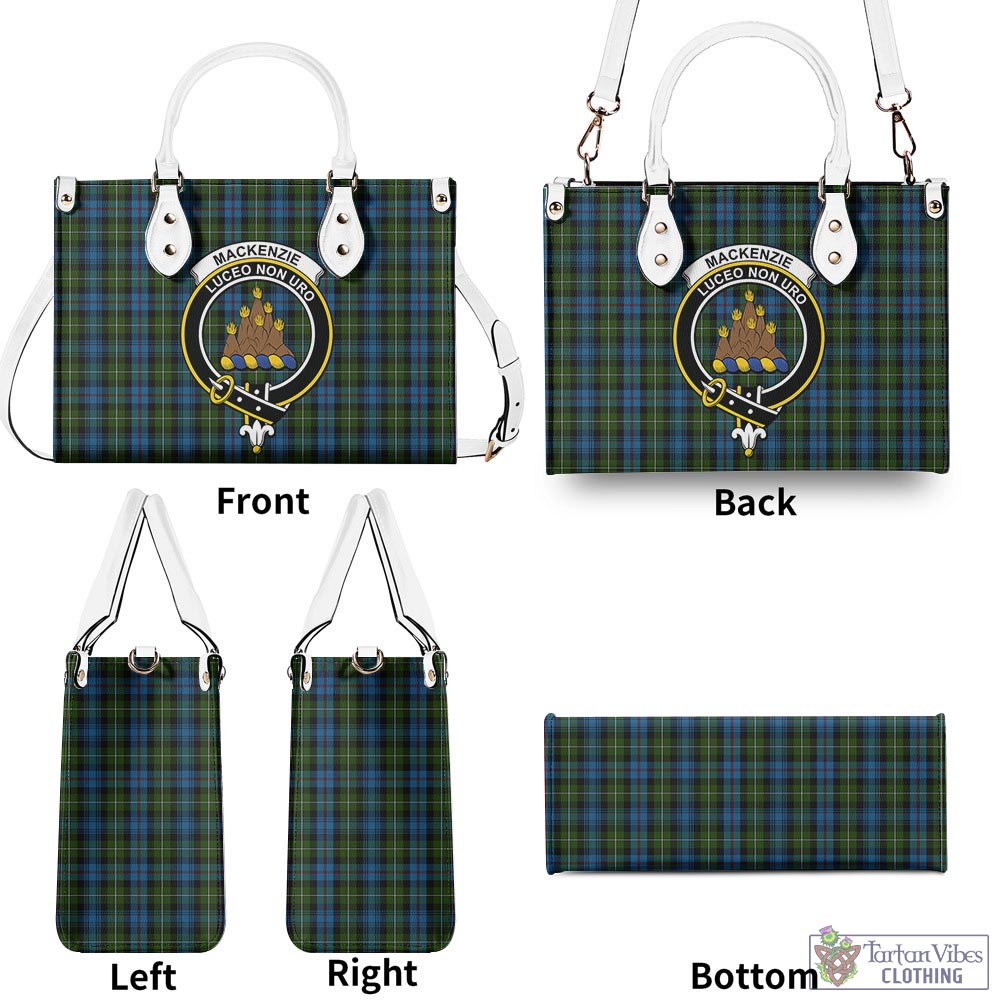 Tartan Vibes Clothing MacKenzie Tartan Luxury Leather Handbags with Family Crest