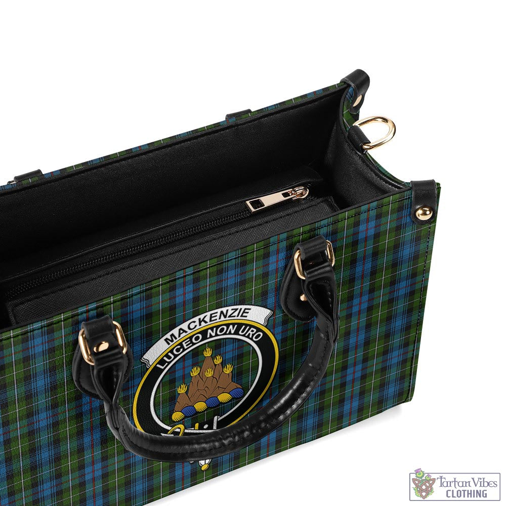 Tartan Vibes Clothing MacKenzie Tartan Luxury Leather Handbags with Family Crest