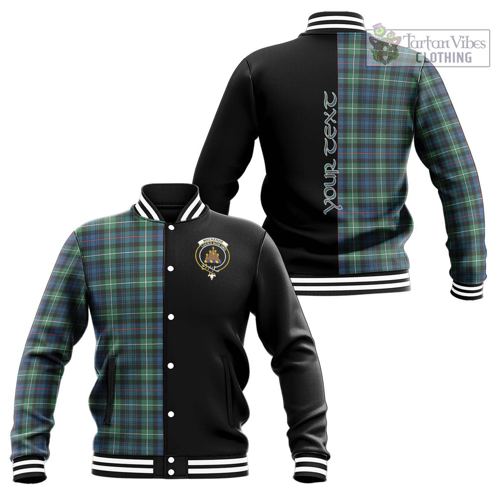 Mackenzie Ancient Tartan Baseball Jacket with Family Crest and Half Of Me Style Unisex - Tartanvibesclothing Shop