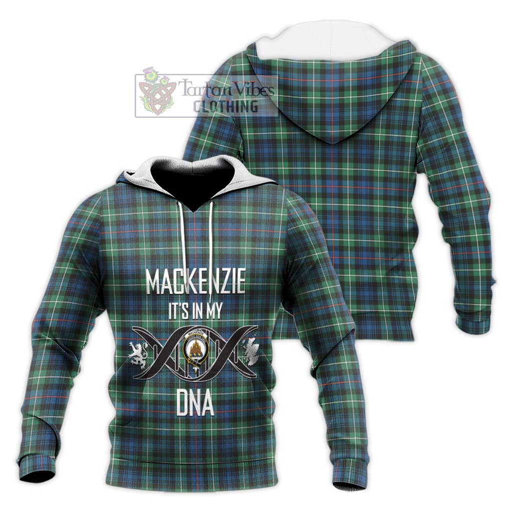 Mackenzie Ancient Tartan Knitted Hoodie with Family Crest DNA In Me Style Unisex Knitted Pullover Hoodie - Tartanvibesclothing Shop