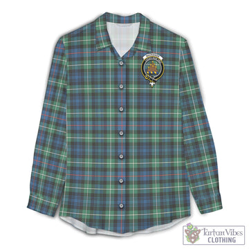 MacKenzie Ancient Tartan Women's Casual Shirt with Family Crest