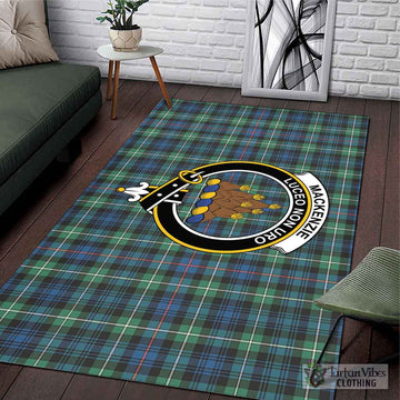 Mackenzie Ancient Tartan Area Rug with Family Crest