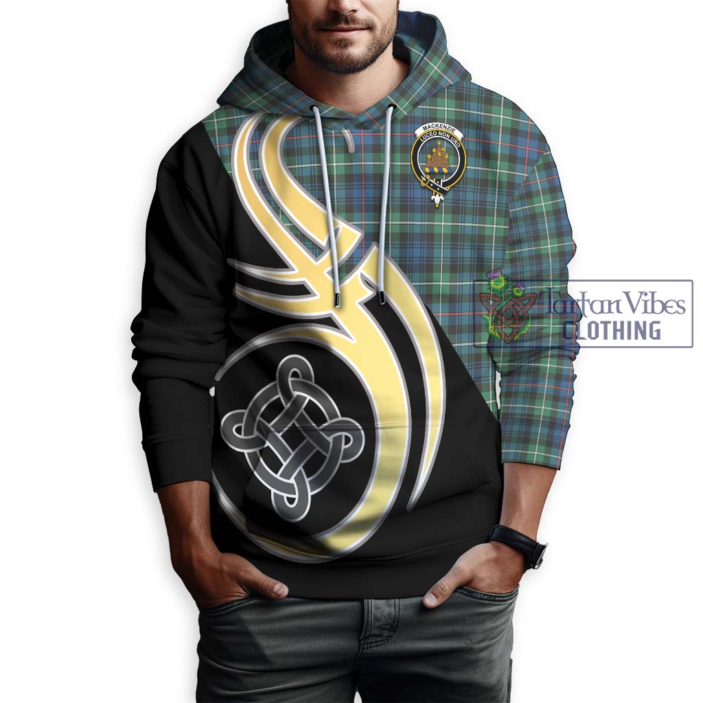 Mackenzie Ancient Tartan Hoodie with Family Crest and Celtic Symbol Style Zip Hoodie - Tartan Vibes Clothing