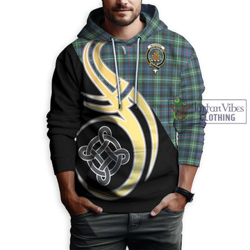 Mackenzie Ancient Tartan Hoodie with Family Crest and Celtic Symbol Style