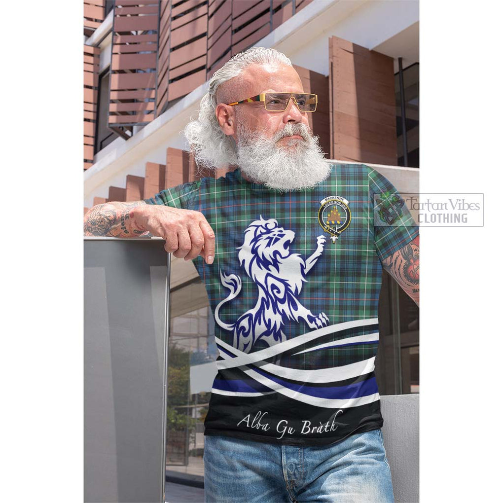 Tartan Vibes Clothing Mackenzie Ancient Tartan Cotton T-shirt with Alba Gu Brath Regal Lion Emblem