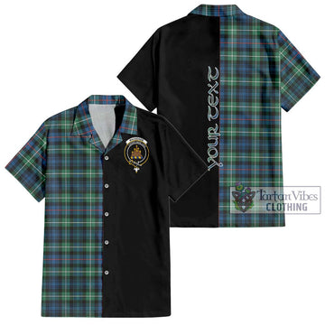 Mackenzie Ancient Tartan Short Sleeve Button Shirt with Family Crest and Half Of Me Style