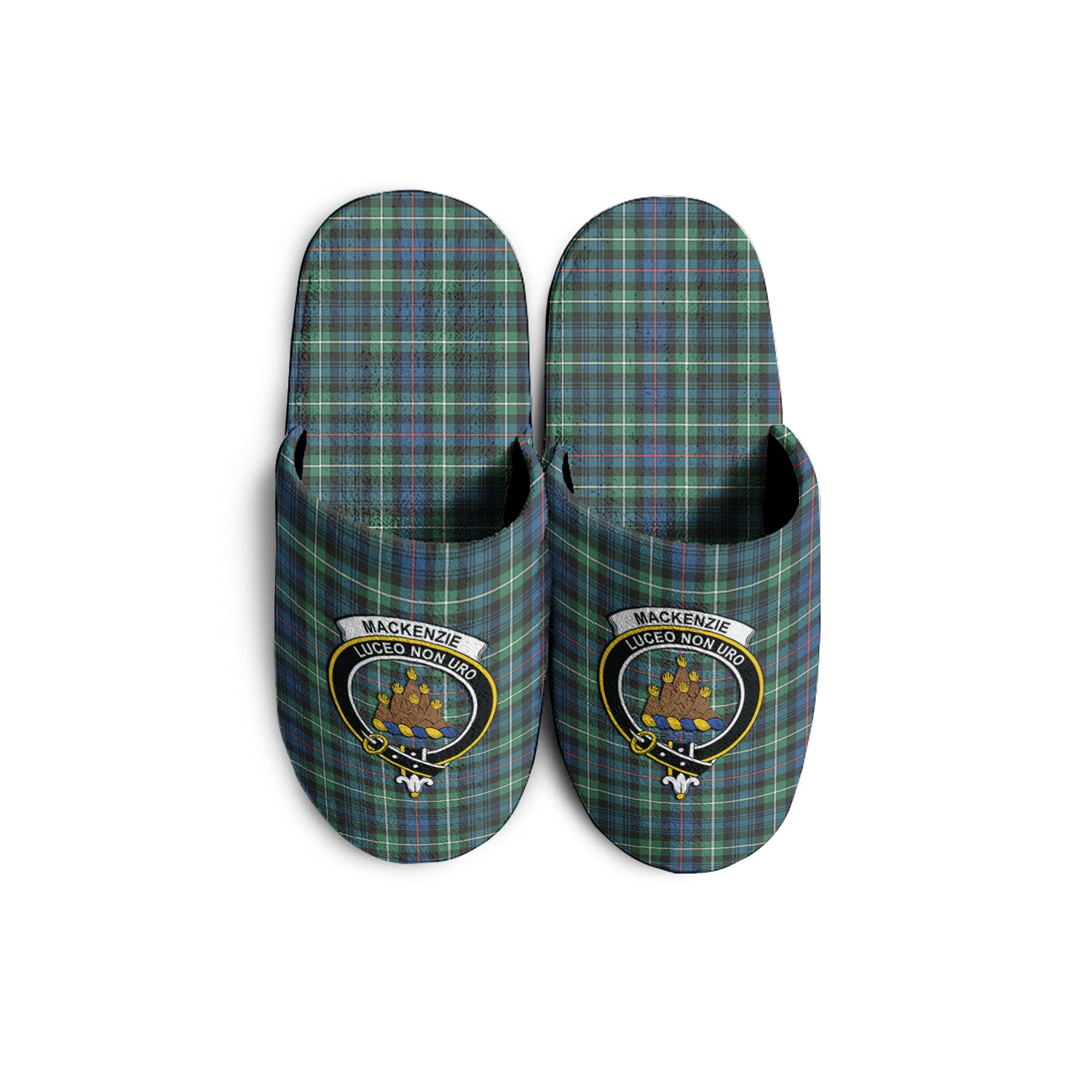 MacKenzie Ancient Tartan Home Slippers with Family Crest KIDS - Tartan Vibes Clothing