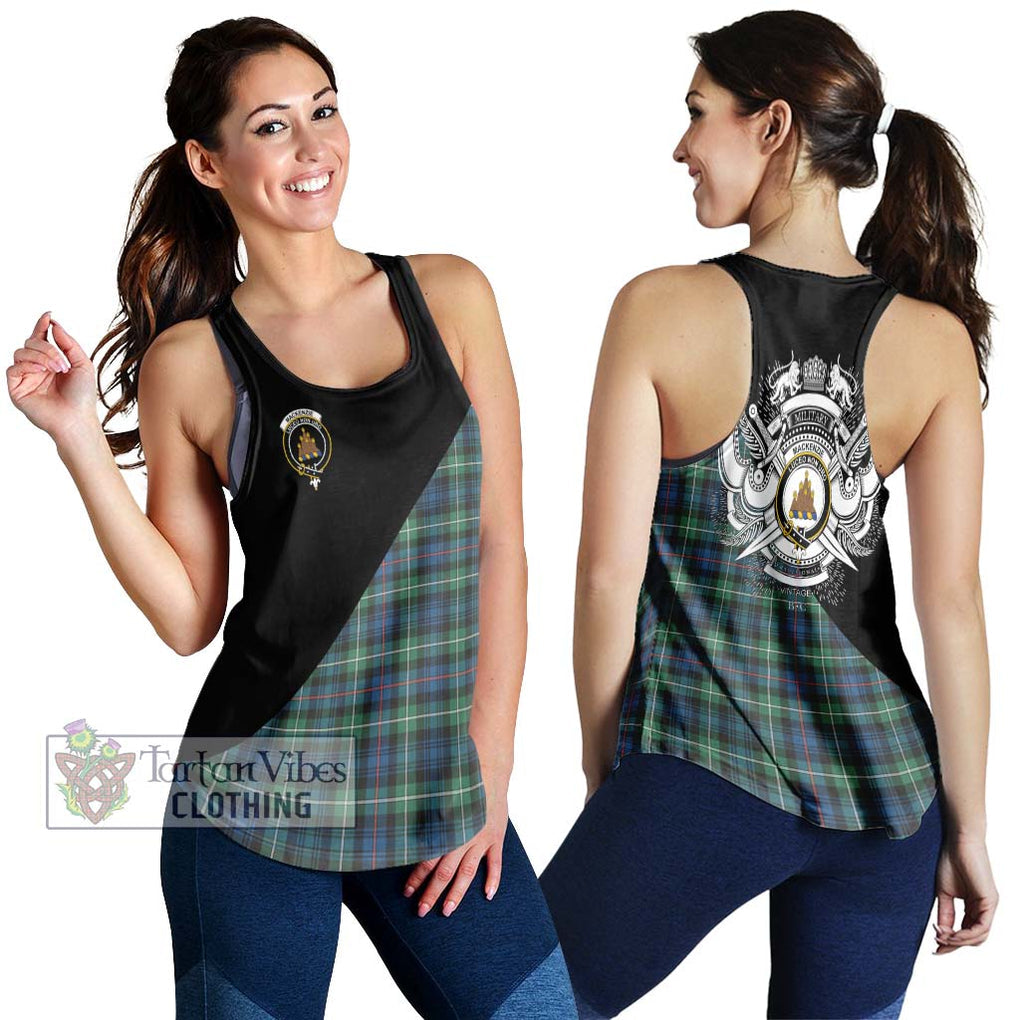 Mackenzie Ancient Tartan Women's Racerback Tanks with Family Crest and Military Logo Style 4XL - Tartanvibesclothing Shop