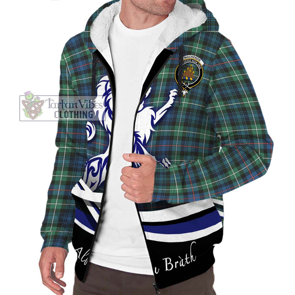 Mackenzie Ancient Tartan Sherpa Hoodie with Alba Gu Brath Regal Lion Emblem Unisex S - Tartanvibesclothing Shop