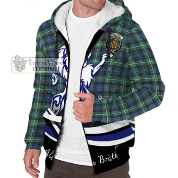 Mackenzie Ancient Tartan Sherpa Hoodie with Alba Gu Brath Regal Lion Emblem