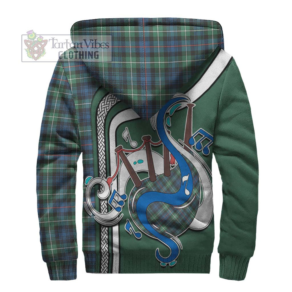 Mackenzie Ancient Tartan Sherpa Hoodie with Epic Bagpipe Style - Tartanvibesclothing Shop