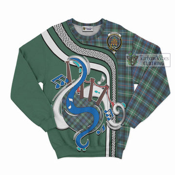 Mackenzie Ancient Tartan Sweatshirt with Epic Bagpipe Style