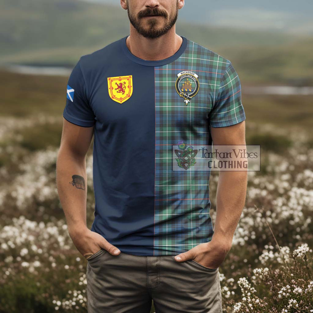 Tartan Vibes Clothing Mackenzie Ancient Tartan T-Shirt Alba with Scottish Lion Royal Arm Half Style