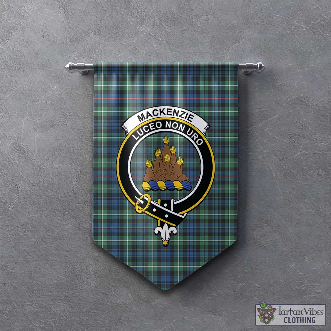 Tartan Vibes Clothing MacKenzie Ancient Tartan Gonfalon, Tartan Banner with Family Crest