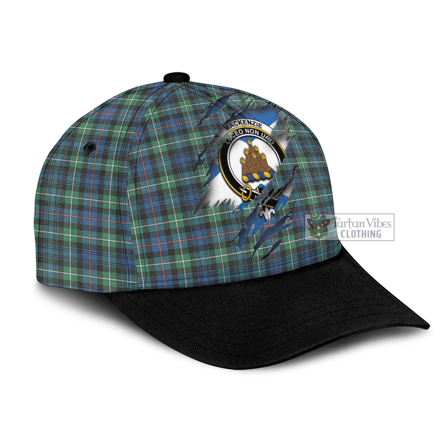 Tartan Vibes Clothing Mackenzie Ancient Tartan Classic Cap with Family Crest In Me Style