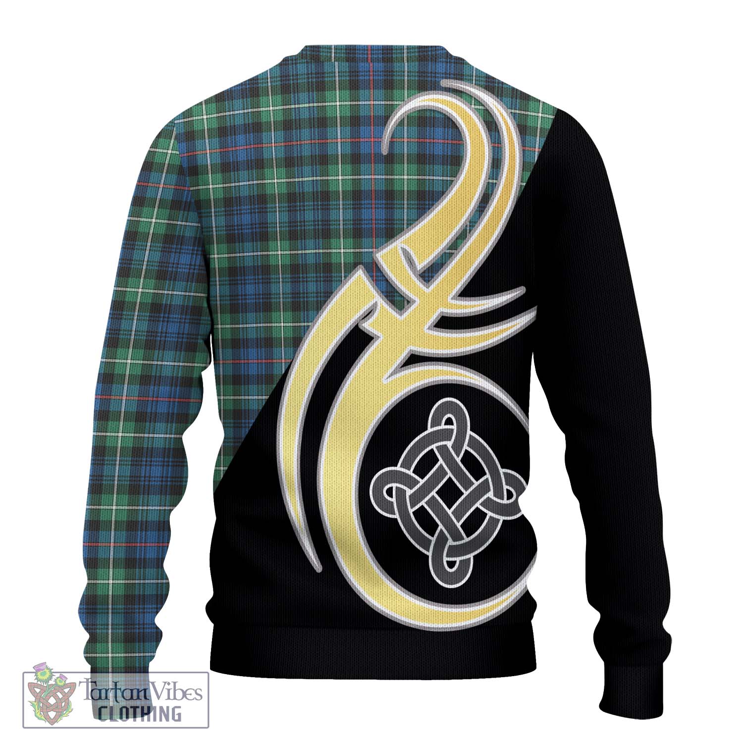 Mackenzie Ancient Tartan Knitted Sweater with Family Crest and Celtic Symbol Style - Tartan Vibes Clothing