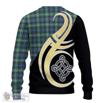 Mackenzie Ancient Tartan Ugly Sweater with Family Crest and Celtic Symbol Style