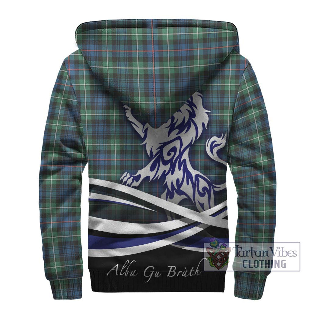 Mackenzie Ancient Tartan Sherpa Hoodie with Alba Gu Brath Regal Lion Emblem - Tartanvibesclothing Shop