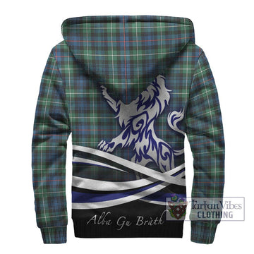 Mackenzie Ancient Tartan Sherpa Hoodie with Alba Gu Brath Regal Lion Emblem