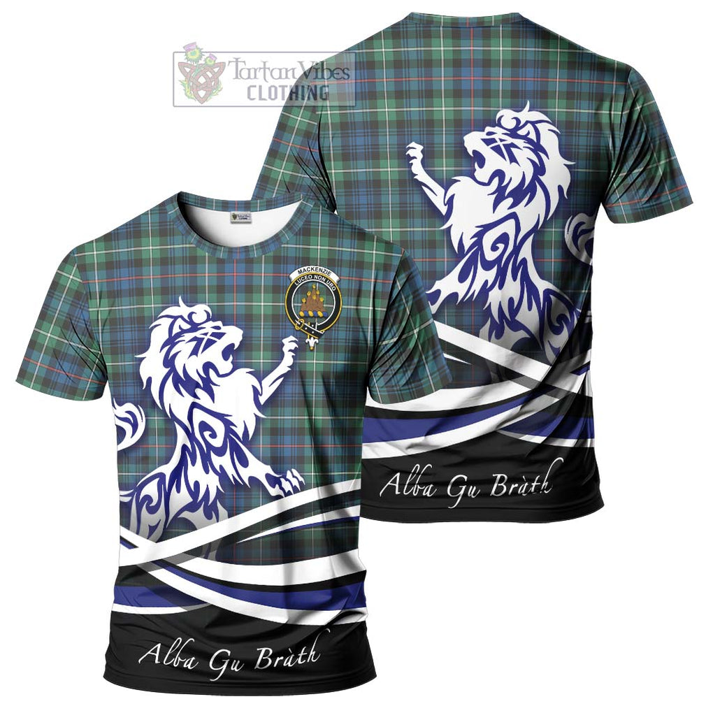 Tartan Vibes Clothing Mackenzie Ancient Tartan Cotton T-shirt with Alba Gu Brath Regal Lion Emblem