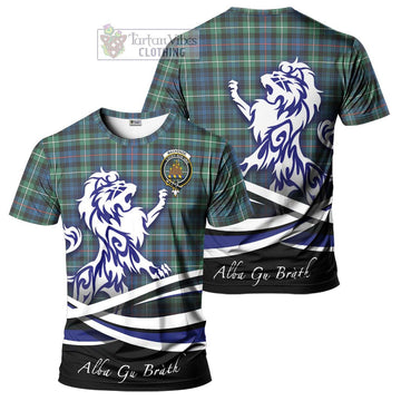 Mackenzie Ancient Tartan Cotton T-shirt with Alba Gu Brath Regal Lion Emblem