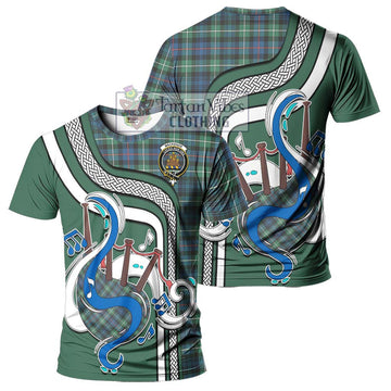 Mackenzie Ancient Tartan T-Shirt with Epic Bagpipe Style