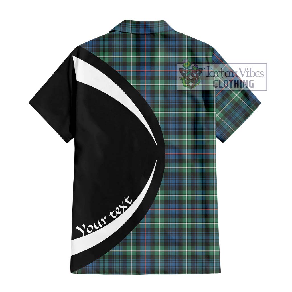 Mackenzie Ancient Tartan Short Sleeve Button Up with Family Crest Circle Style - Tartan Vibes Clothing