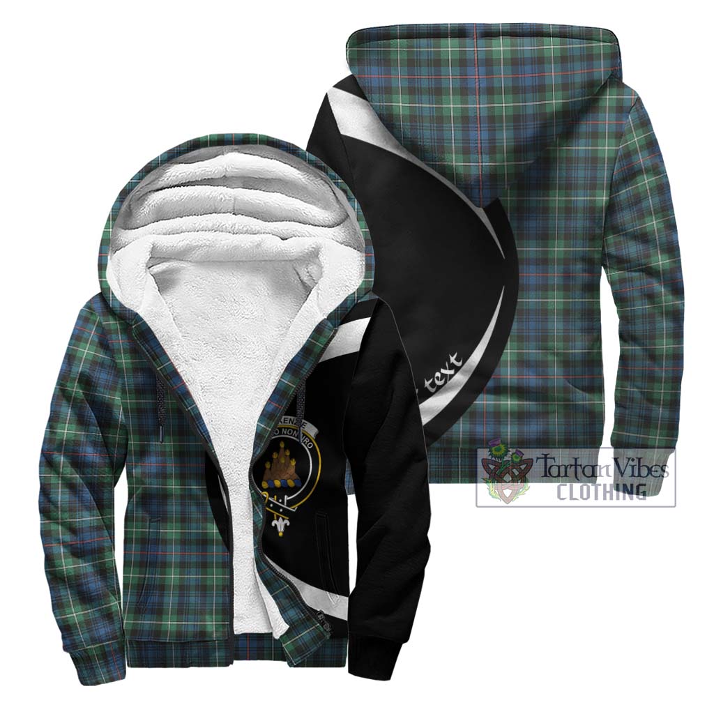 Mackenzie Ancient Tartan Sherpa Hoodie with Family Crest Circle Style Unisex - Tartan Vibes Clothing