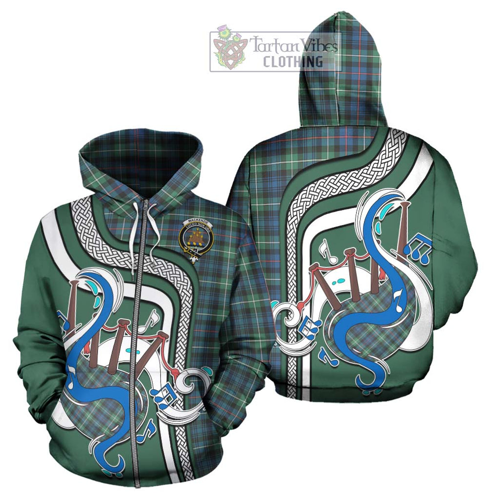 Mackenzie Ancient Tartan Hoodie with Epic Bagpipe Style - Tartanvibesclothing Shop