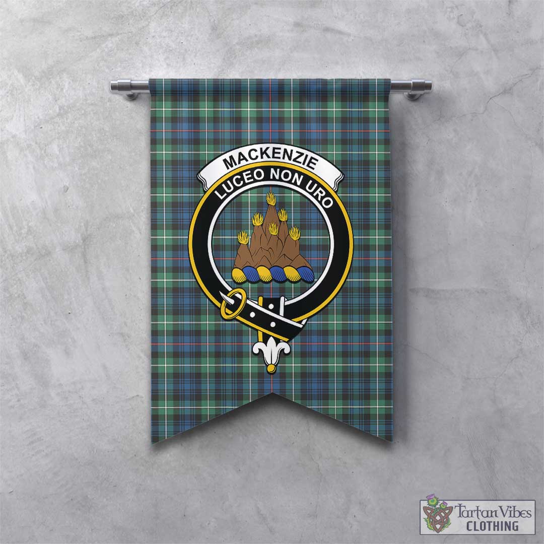 Tartan Vibes Clothing MacKenzie Ancient Tartan Gonfalon, Tartan Banner with Family Crest