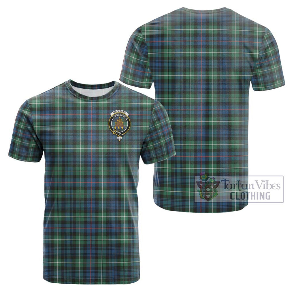 Mackenzie Ancient Tartan Cotton T-Shirt with Family Crest Kid's Shirt - Tartanvibesclothing Shop