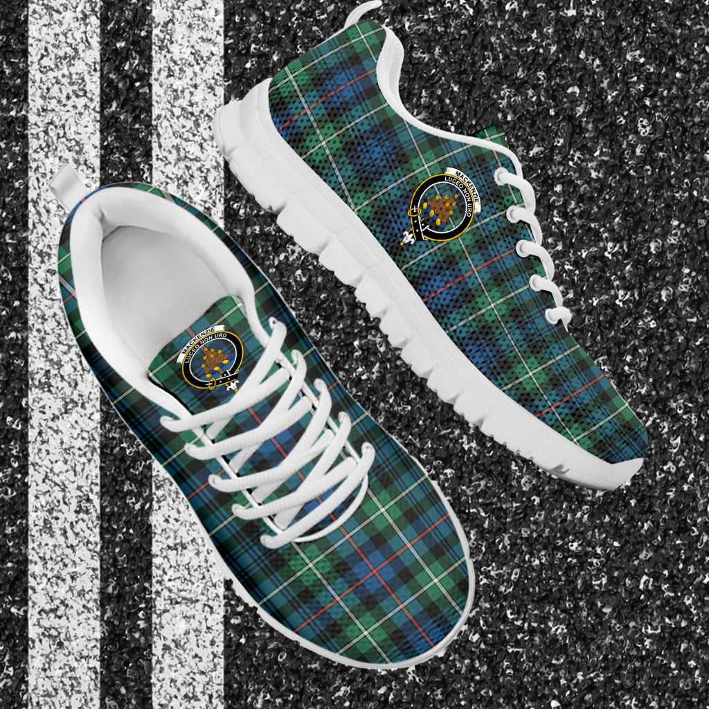 MacKenzie Ancient Tartan Sneakers with Family Crest - Tartan Vibes Clothing